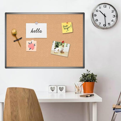 VIZ-PRO Cork Notice Board, 36 X 24 Inches, Cork Bulletin Board - Image 6
