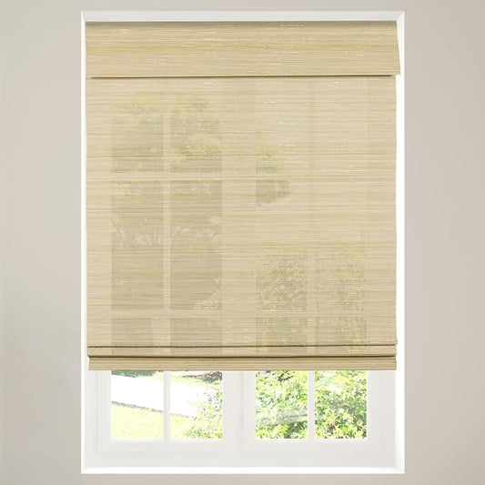Calyx INTERIORS Cordless Bamboo Roman Shade Blind, Light Filtering, 30.5" W x by CalyxInteriors