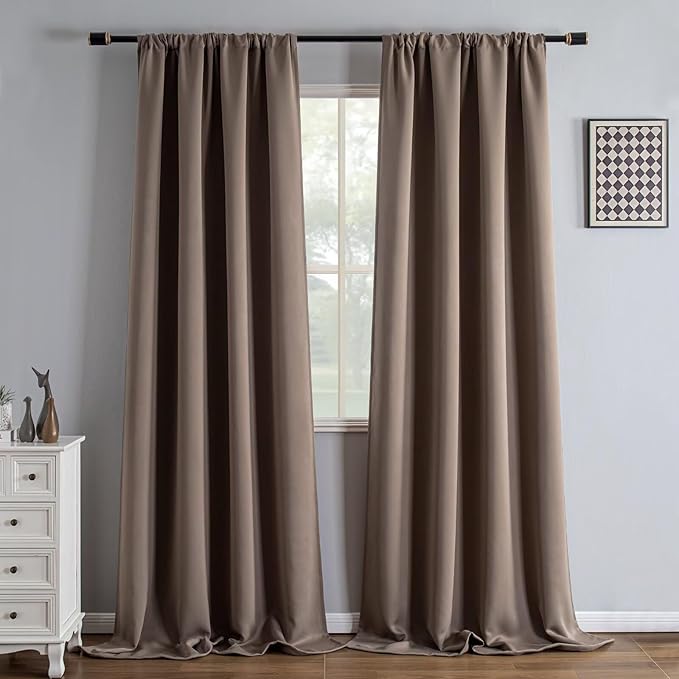 IGEMAEVE Blackout Curtains 108 Inch Length 2 Panels Set, Rod Pocket Energy by IGEMAEVE