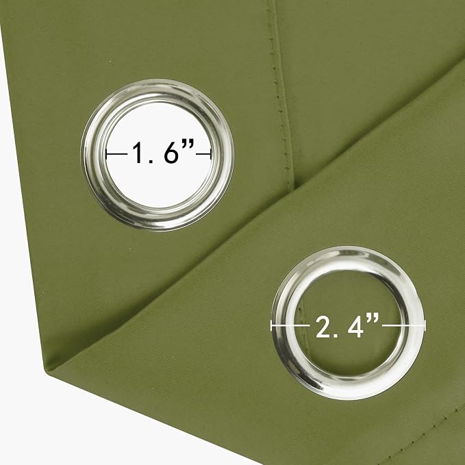 LEMOMO Blackout Curtains 52 x 90 Inch Long Olive Green Curtains Set of 2 Panels - Image 5