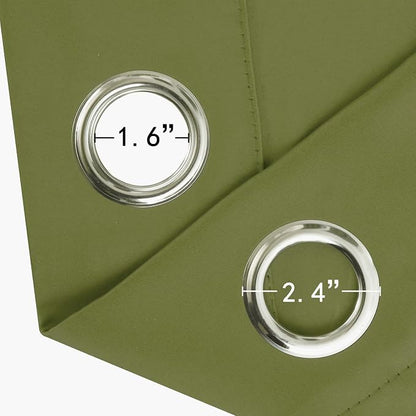 LEMOMO Blackout Curtains 52 x 120 Inch Long Olive Green Curtains Set of 2 - Image 5