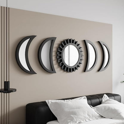 WAKOSAN Wall Mirror, Moon Phase Mirror Set, Wall Decor by WAKOSAN
