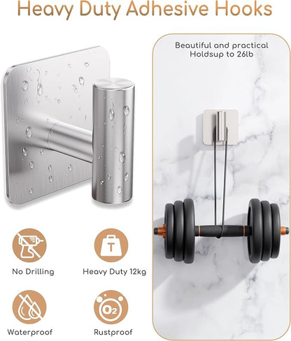 Aikzik 4 Pack Large Heavy Duty Wall Hooks - 26lb Max - Image 6
