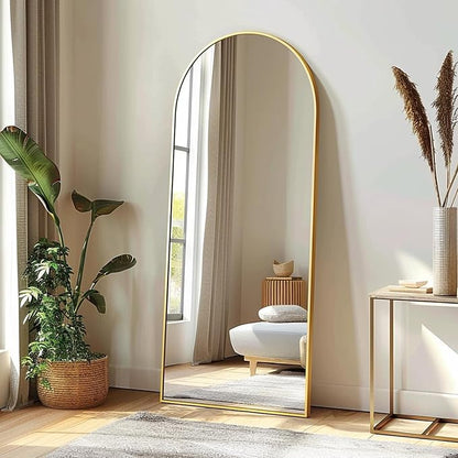 Dewfig Arched Gold Full Length Mirror, Full Body Mirror - Image 4