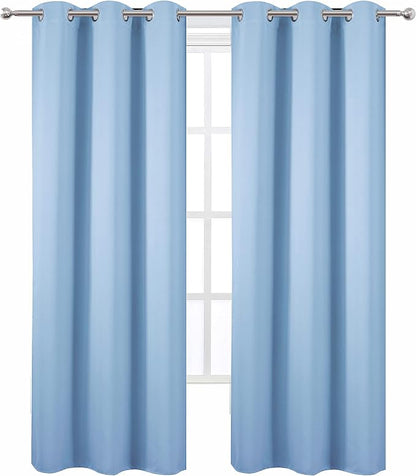 LEMOMO Sky Blue Thermal Blackout Curtains/42 x 95 Inch/Set of 2 Panels Room - Image 2