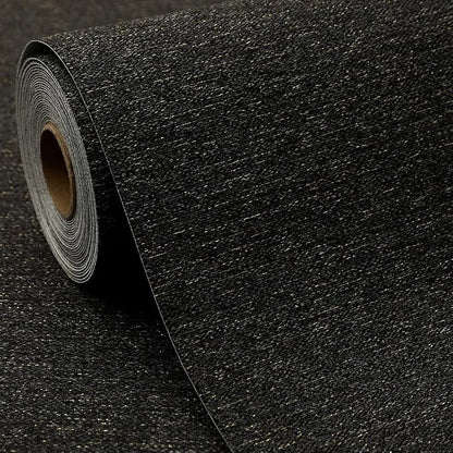 SHUFA Gold Black Cotton-Like Textured Grasscloth Wallpaper Matte Thick Real by Unknown