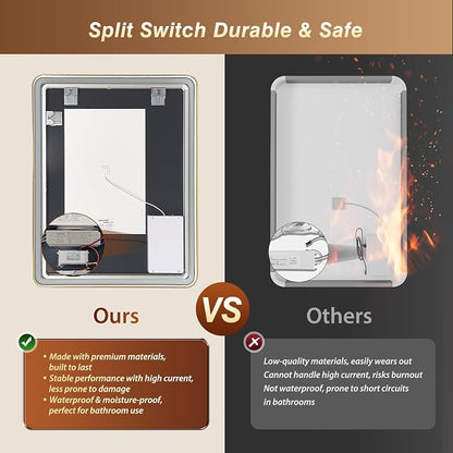 36x48 Inch LED Bathroom Mirror - Image 6