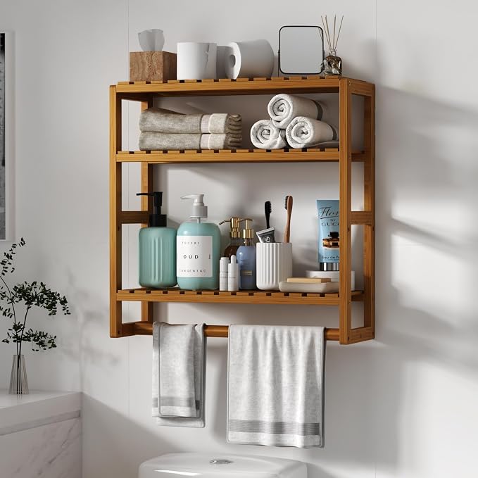 Galood Over The Toilet Storage Bathroom Shelves Wall Mounted 3 Tier Space Saver by Galood