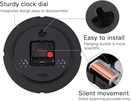 Wall Clock, 8 Inch Silent Sweep Movement Accurate Small Clocks Kitchen/Living - Image 5