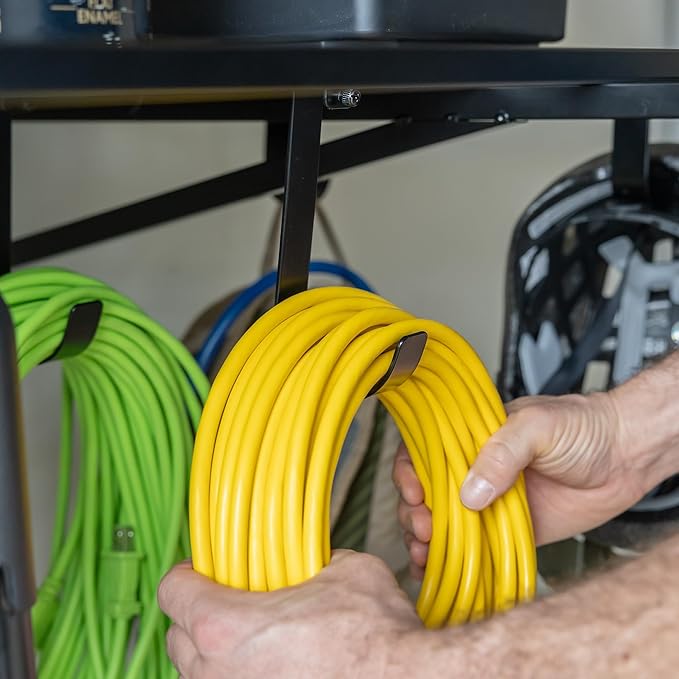StoreYourBoard 2-Pack Heavy Duty Wall Shelves – Wall-Mounted Garage Storage Shelving and Organization for Sheds, Closets, or Utility Rooms – Holds 200 lbs, 2ft x 4ft, Black