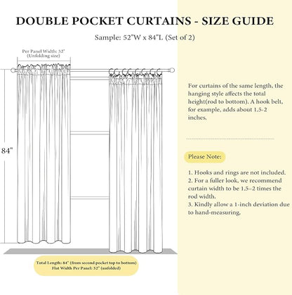 NICETOWN Camel Velvet Curtains 84 Inch Long 62 Wide, Rod Pocket Room Darkening - Image 2
