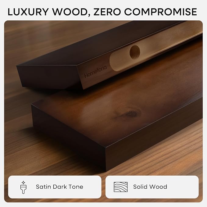 Homeforia 30inch Walnut Floating Shelves - Image 4