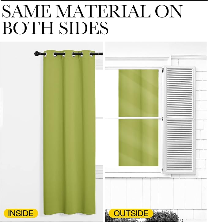 NICETOWN Fresh Green Blackout Curtains 90 inches Length - Image 5