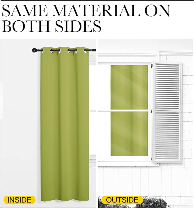 NICETOWN Fresh Green Blackout Curtains 78 inches Length - Image 5