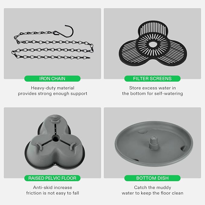 VIVOSUN 2-Pack 5 Tier Vertical Gardening Stackable Planter for Strawberries, Flowers, Herbs, Vegetables, Grey