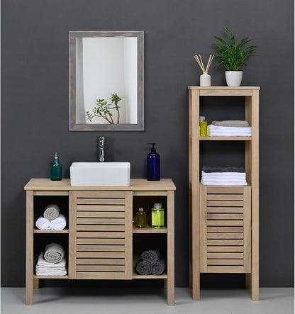 AAZZKANG Wooden Mirror Rectangle Rustic Mirrors - Image 6