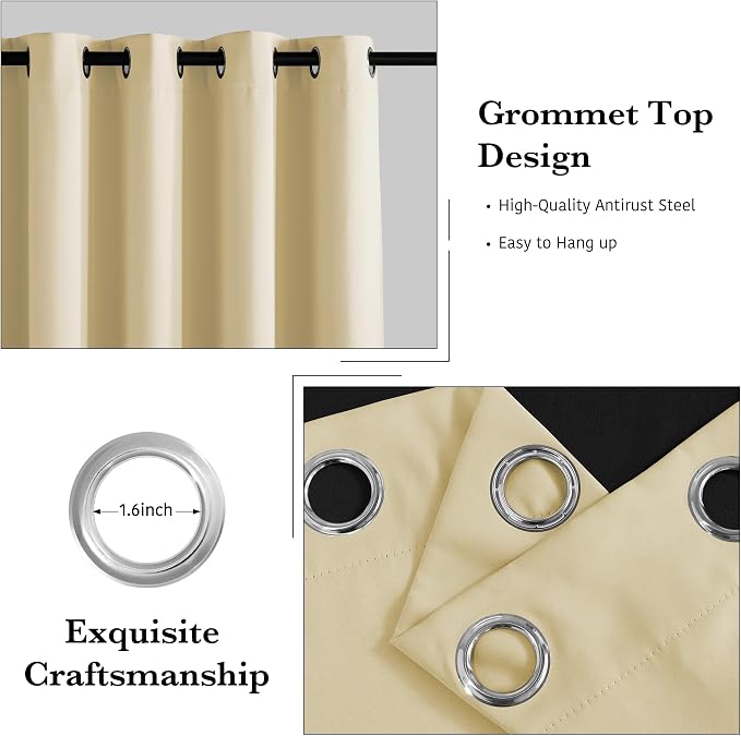RYB HOME 100% Blackout Room Divider Curtains - Image 6