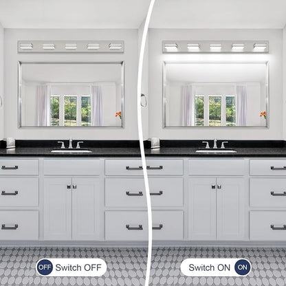 SineRise LED Modern Bathroom Vanity Light Fixtures, Brushed Nickel Modern - Image 5