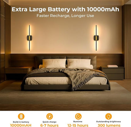 GvvooHome Battery Operated Wall Sconce Detachable 360°Rotate, Wireless Wall - Image 3