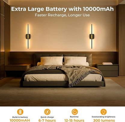 GvvooHome Battery Operated Wall Sconce Detachable 360°Rotate, Wireless Wall - Image 2