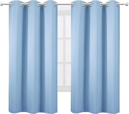 LEMOMO Sky Blue Thermal Blackout Curtains/38 x 63 Inch/Set of 2 Panels Room - Image 2