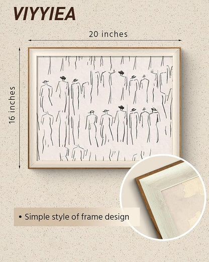 VIYYIEA Framed Wall Art for Living Room, Sketch Canvas Prints, Minimalist Home - Image 4