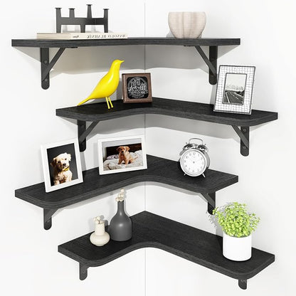 YGEOMER Corner Floating Shelves, Wall Mounted Corner Shelf by YGEOMER