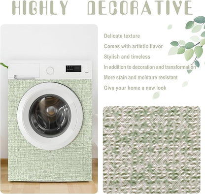 Amiya Grasscloth Wallpaper Sage Green Peel and Stick Faux Fabric Linen Contact - Image 9