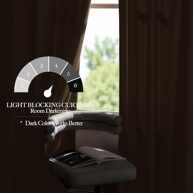 NICETOWN Beige Velvet Curtains 84 inches 2 Panels Set, Thermal Insulated Heavy - Image 4