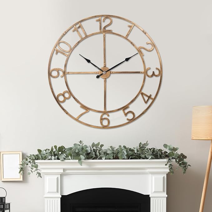 Large Wall Clock for Living Room Decor–48 Inch Silent Non-Ticking Modern by WallClockDecor