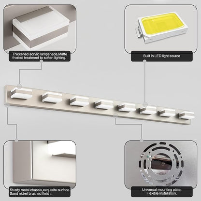 SOLFART Bathroom Light Fixtures Brushed Nickel Vanity Lights - Image 3