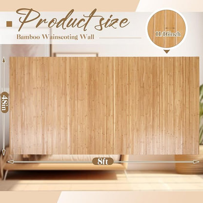 Juexica 6 Pcs Natural Bamboo Wall Panel - Image 2