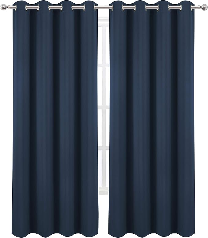 LEMOMO Blackout Curtains 66 x 84 inch/Navy Blue Curtains Set of 2 - Image 2