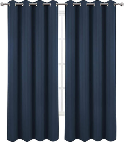 LEMOMO Blackout Curtains 66 x 95 inch/Navy Blue Curtains Set of 2 - Image 2