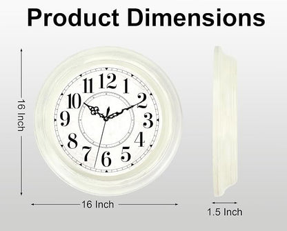 Vintage Wall Clock 16 Inch Quartz Silent Non-Ticking Analog Clock Battery - Image 4
