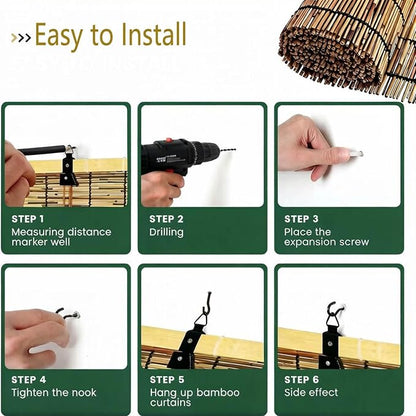 Bamboo Roller Shades for Outdoor Patio, Waterproof Sun Shades Privacy Blinds - Image 7