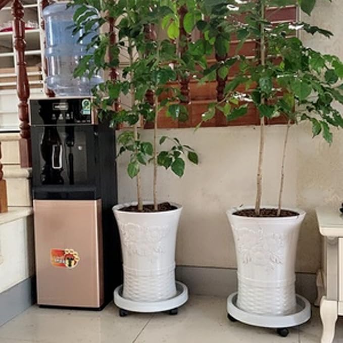 2 Pack of 12.6 Inch Heavy Duty Plant Caddy with Wheels,Rolling Plant Stand Pot Trolley,Wheeled Planter Saucer Tray,Potted Flower Mover Dolly with Casters Round Coaster for Indoor Outdoor