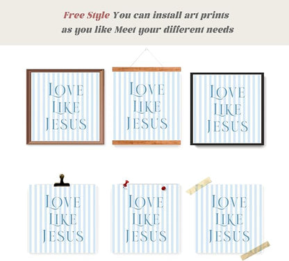 LARTSFRO Coquette Blue Bow Jesus Wall Art Decor Posters, Light Blue Bow - Image 4