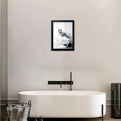 Framed Elephant Wall Art Black and White Bathroom Wall Decor Funny Animal - Image 8