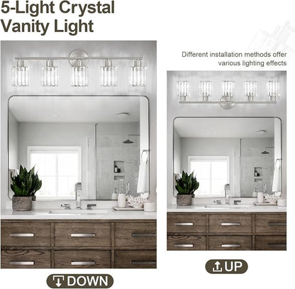 Crystal Bathroom Light Fixtures, Bathroom Lighting Fixtures Over Mirror - Image 5