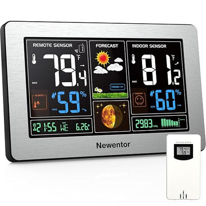 Newentor Weather Station Wireless Indoor Outdoor Thermometer, Color Display by Newentor