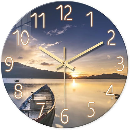 Sunset Clocks Wall for Bedroom Silent Wall Clock Non Ticking Decorative Wall by Constantplanet%E6%97%97%E8%88%B0%E5%BA%97