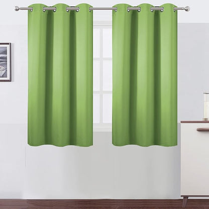 LEMOMO Light Green Blackout Curtains 38 x 54 Inch Length/Set of 2 Curtain by Lemomo