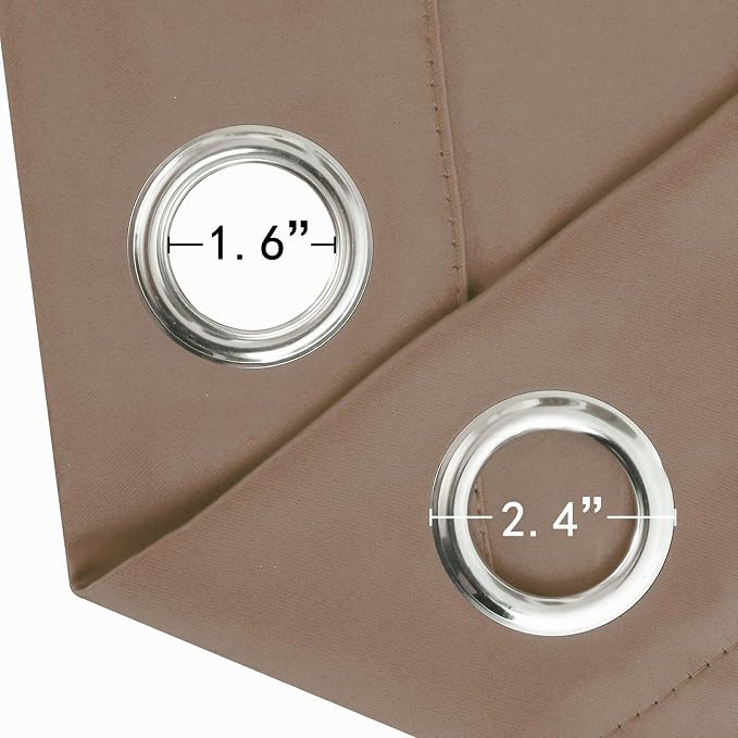 LEMOMO Cappuccino Blackout Curtains 42 x 54 Inch Length Set of 2 Panels Grommet - Image 5