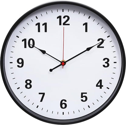 LEIKE Metal Wall Clock 12IN Black, Retro Silent Quartz Battery Operated by LEIKEWALLCLOCK