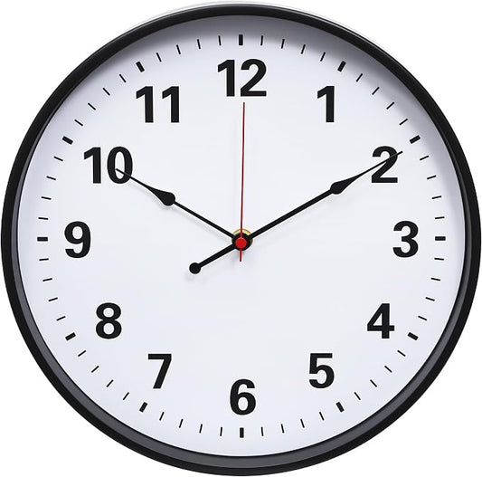 LEIKE Metal Wall Clock 12IN Black, Retro Silent Quartz Battery Operated by LEIKEWALLCLOCK