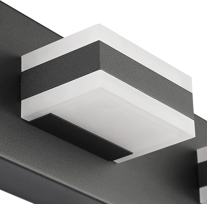 SOLFART Black Bathroom Light Fixtures 4 Lights Bathroom Vanity Light LED - Image 6