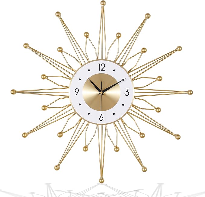 Lafocuse Silent 23 Inch Metal Large Gold Wall Clock - Image 5