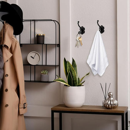 Zonon 8 Pcs Black Wall Hooks Set Vintage Coat & Towel Hooks - Image 5