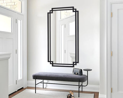 24" x 47" Large Black Mirror for Wall Decor, Elegant Living Room Mirror - Image 6